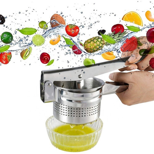 Exprimidor Puré De Papas Jugos Juguera Manual Acero Inox.