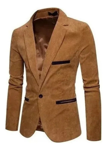 Blazer De Pana Lisa De Corte Ajustado Para Hombre