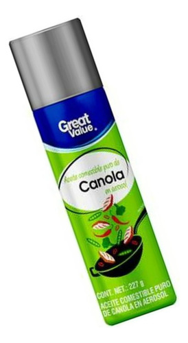 Aceite Comestible Great Value Puro De Canola En Aerosol 227