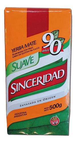 Yerba Mate Sinceridad Suave 500gr X20u.