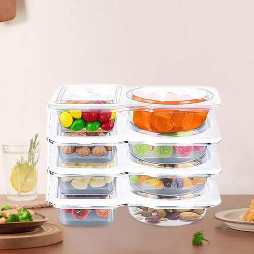 Contenedores De Condimentos Dobles Con Tapas De Bocadillos