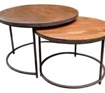 Comprar Mesas Ratonas De Hierro Y Madera. Tipo Nido