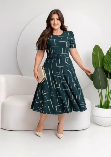 Vestido Godê Rodado Midi Moda Evangélica