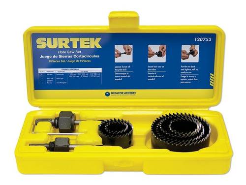 Kit De Sierras Cortacírculos P/madera Surtek® C/mandril Guía