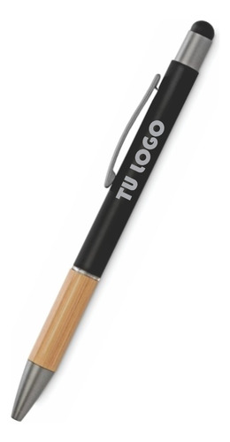 Bolígrafos Touch Metal Y Bambú Personalizados 30 Unidades
