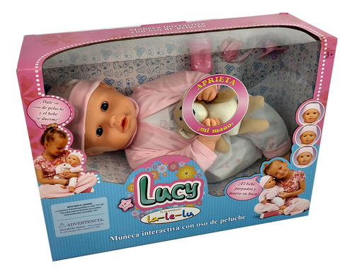 Lalelu Muñeca Lucy Interactiva Con Oso De Peluche Itm 8114