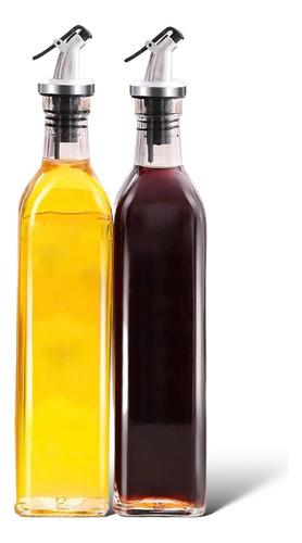 Set De 2 Botella Dispensadora De Vidrio Aceite Vinagre 500ml