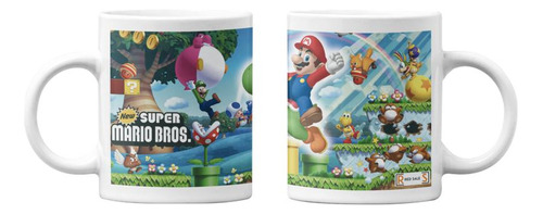 Tazones Tazas Blancas Mario Bross Yoshi Super Mario Bross