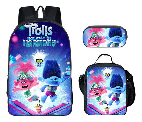 Ch Mochila Escolar Primaria Trolls Transfronterizos, Una,