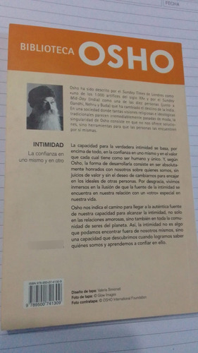 Intimidad De Osho (Usado)