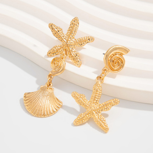 Pendientes Colgantes Asimétricos Simples Con Forma De Estrel