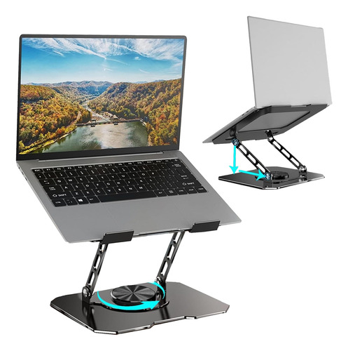 Soporte Para Laptop Base Giratorio Ajustable Plegable Practi