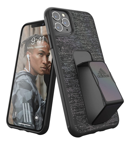 Funda Para iPhone 11 Pro Max adidas Con Agarre Soporte Negra