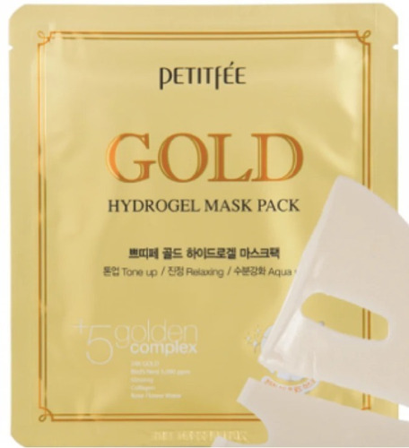 Imagen 3 de 3 de Petitfee Black Pearl & Gold Hydrogel Mask + Gold Eye Patch
