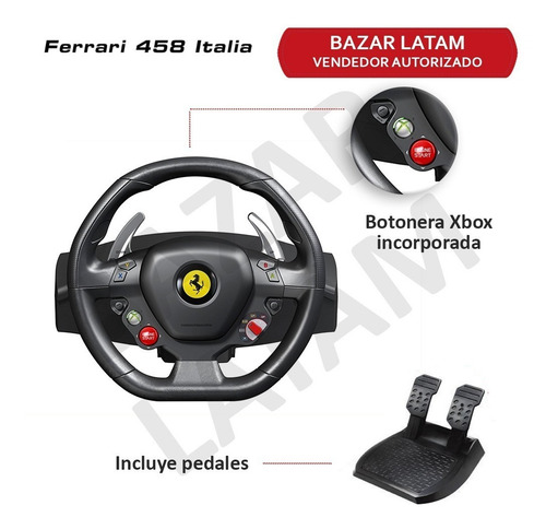 Volante Pedales Pc Xbox 360 Thrustmaster Ferrari 458 Italia