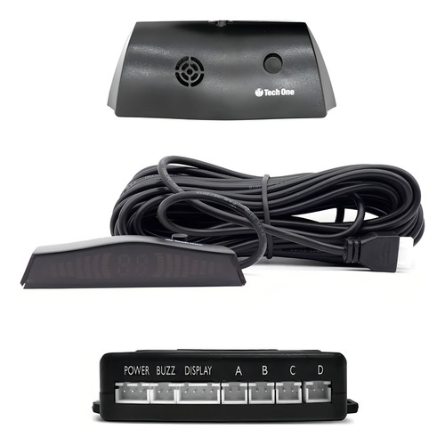 Sensor Estacionamento 4 Pontos Prata Display Sinal Sonoro