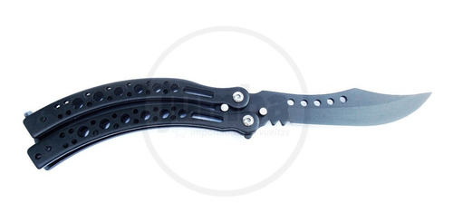 Navaja Mariposa Csgo Curva Balisong Black Táctica Negra
