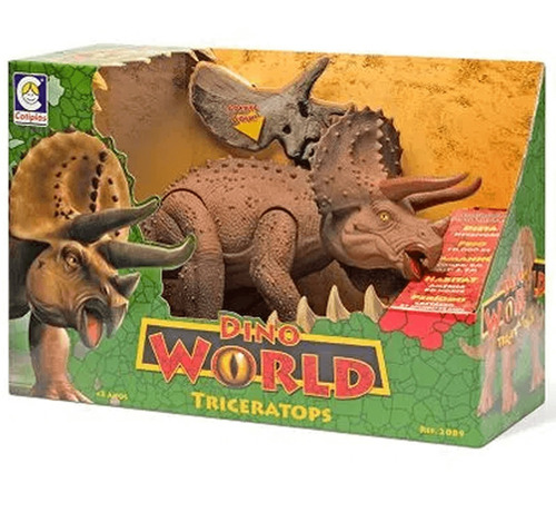 Dinossauro Brinquedo Vinil Dino World Triceratops Cotiplás