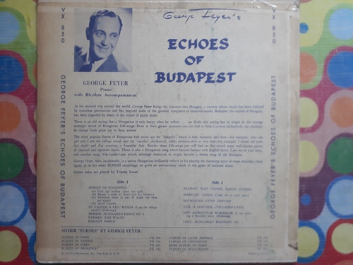 George Feyer's Lp 10 Pulgadas Echoes Of Budapest P (Usado)
