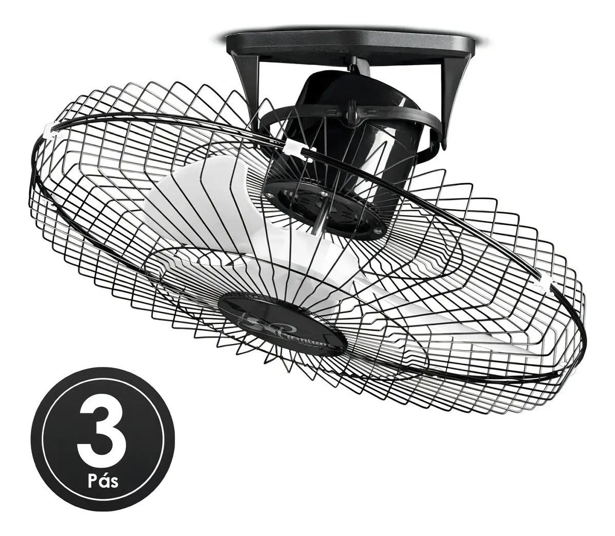Ventilador de Teto Venti-Delta Premium 360 Preto 60 cm Bivolt Silencioso