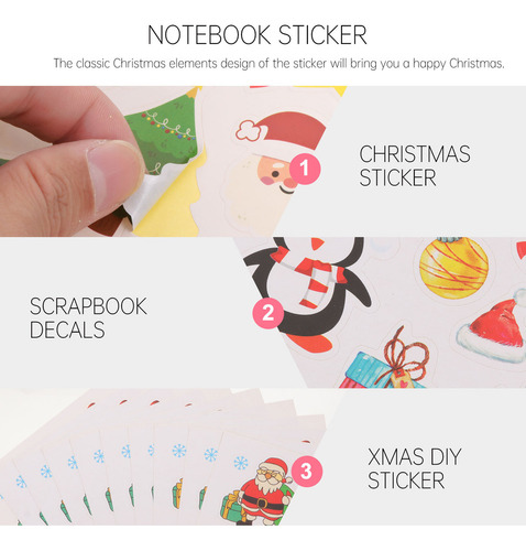 Ay 80pcs Pegatinas Removibles De Dibujos Animados Navideños