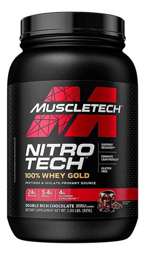 Nitro Tech 100% Whey Gold Muscletech Proteína 2 Lb Double Rich Chocolate