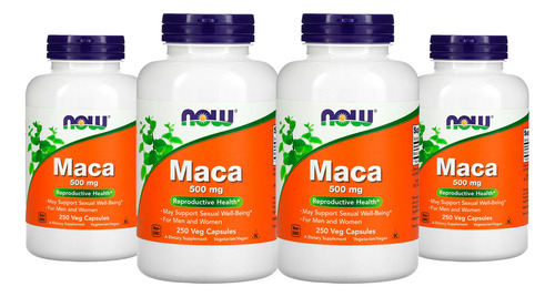 Maca Peruana 500mg Now Foods 250 Veg Caps 4un Sabor Sem Sabor