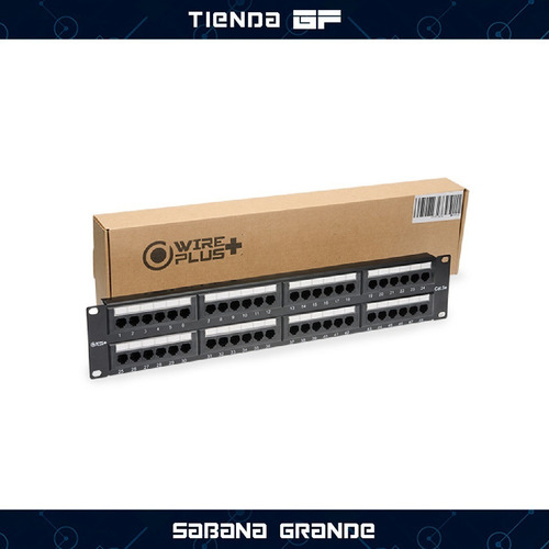 Imagen 2 de 4 de Patch Panel De 48 Puerto Cat 5 Cat5 Cat5e Rackeable Wireplus