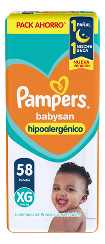 Pañales Bebe Pampers Babysan Hiper Pack 