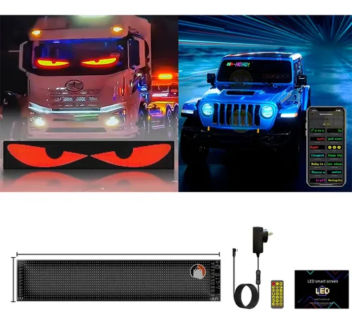 Panel Flexible Led Rgb Mensaje Luminoso Ojo Animado 133x19cm
