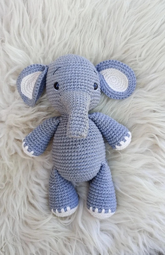 Elefante Amigurumi Tejido A Crochet Muñeco De Apego