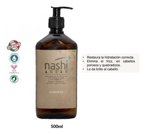 Original Shampoo Nashi Argan 500ml Cuidado Capilar Peluqueri