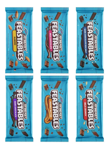 Chocolate Mr Beast Feastables Pack De 6 Barras Nueva Edición