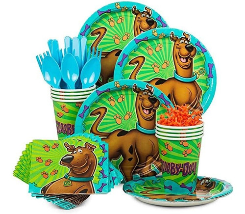 Scooby Doo La Fiesta De Cumpleaños Kit Sirve 8 - Placas, Ser