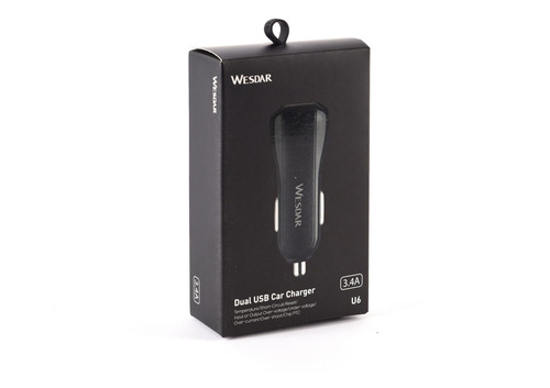 Cargador Celular Auto Wesdar U6 Carga Rapida 2 Usb 5 V 2.4 A