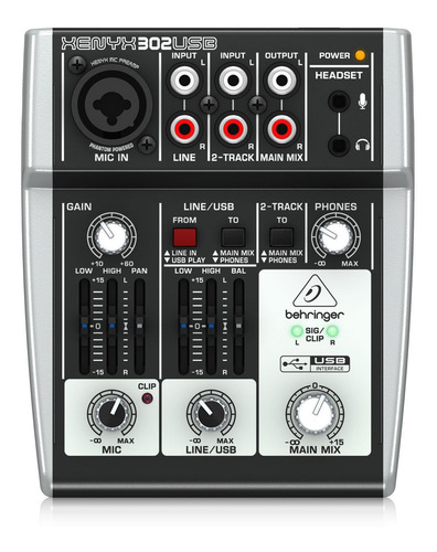 Mezclador 2 Canales C/interfaz De Audio/usb Xenyx 302usb