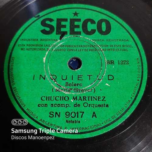 Pasta Chucho Martinez Acomp De Orquesta Seeco C153