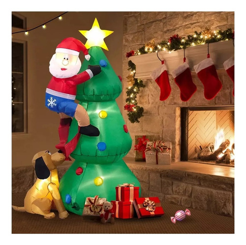 Decoración De Árbol De Navidad Inflable De 1,8 Mm: Papá Noel