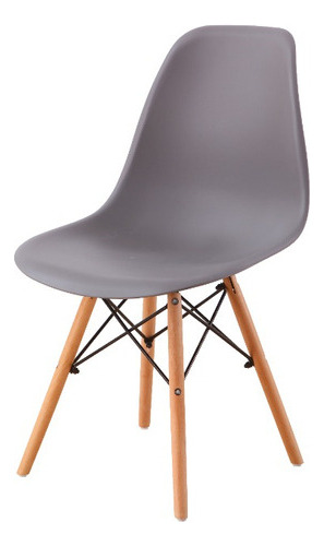 Set 2 Sillas Réplica Eames Color de la estructura de la silla Marrón claro Color del asiento Gris oscuro