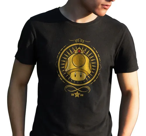 Playera negra con dorado hotsell