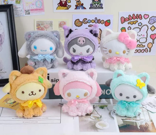 Peluche Cat Kuromi/ Kitty /purin/ Cinna Kawaii