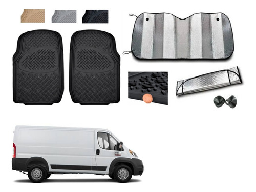 Par Tapetes Gruesos + Sombra Ram Promaster 2015 A 2024 Negro