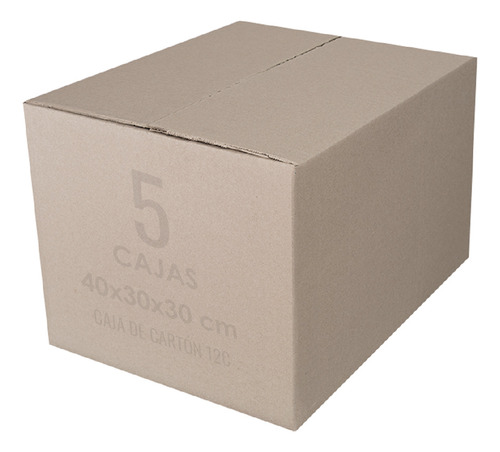 Cajas De Cartón 12c 40x30x30 Pack 5 Cajas