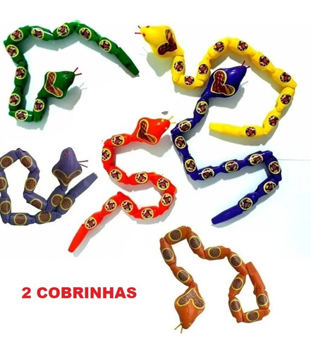 2x Cobra Maluca Articulada Plástica  Pegadinha Lembrancinha