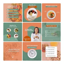 Comprar Pack Canva Nutrição Nutricionista Arquivo Editável 100 Artes