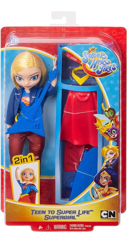 Imagem 1 de 6 de Boneca Dc Supergirl  2 Em 1 - Super Hero Girls - Mattel