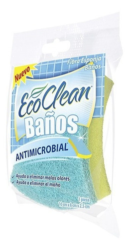 Fibra Esponja Eco Clean Para Baño Antimicrobial 1 Pza