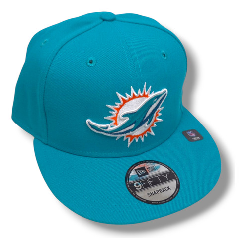 Gorra New Era Delfines Clásica Snapback Turquesa Broche Delfines