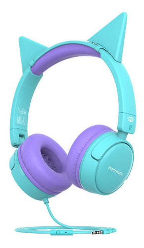 Auricular Para Niños Promate Jewel Aqua C / Mic Celeste