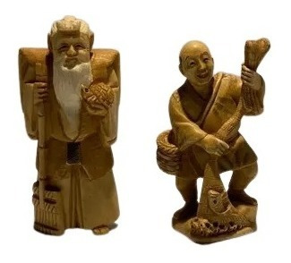 Antiguas Dos Figuras Orientales Firmadas Originales